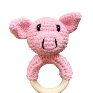 happy pig Handmade Baby Crochet Rattles – Perfect Newborn Gift!💝